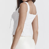 White Broderie Anglaise Front Button Up Top